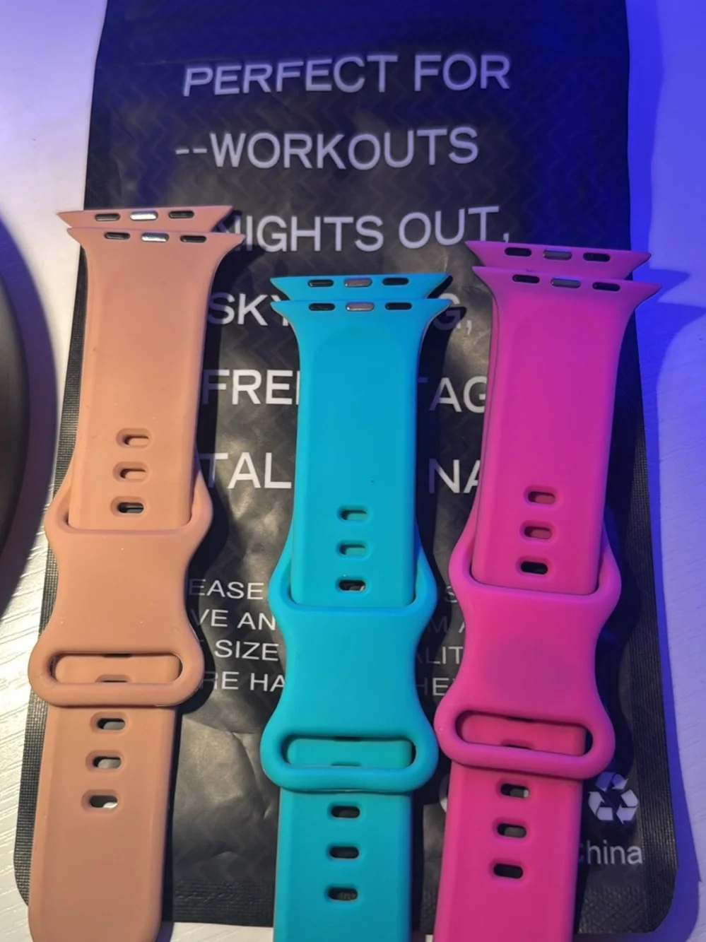 Silicone Leopard Apple Watch Bands - Pink, Grey & Black